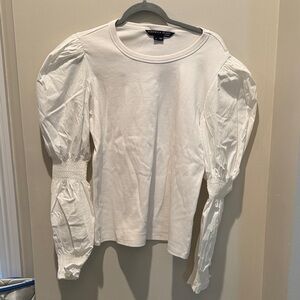 Veronica Beard Women's White Puff Sleeve Top
